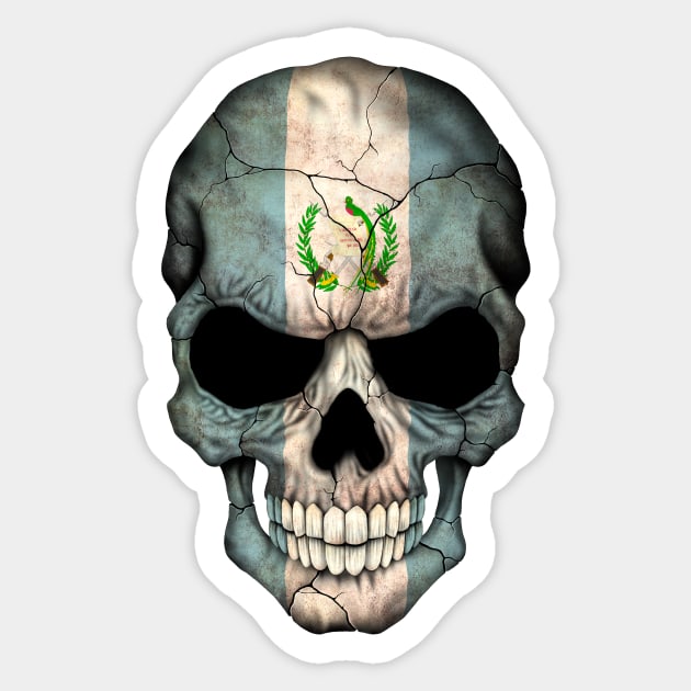 Guatemalan Flag Skull Sticker by jeffbartels